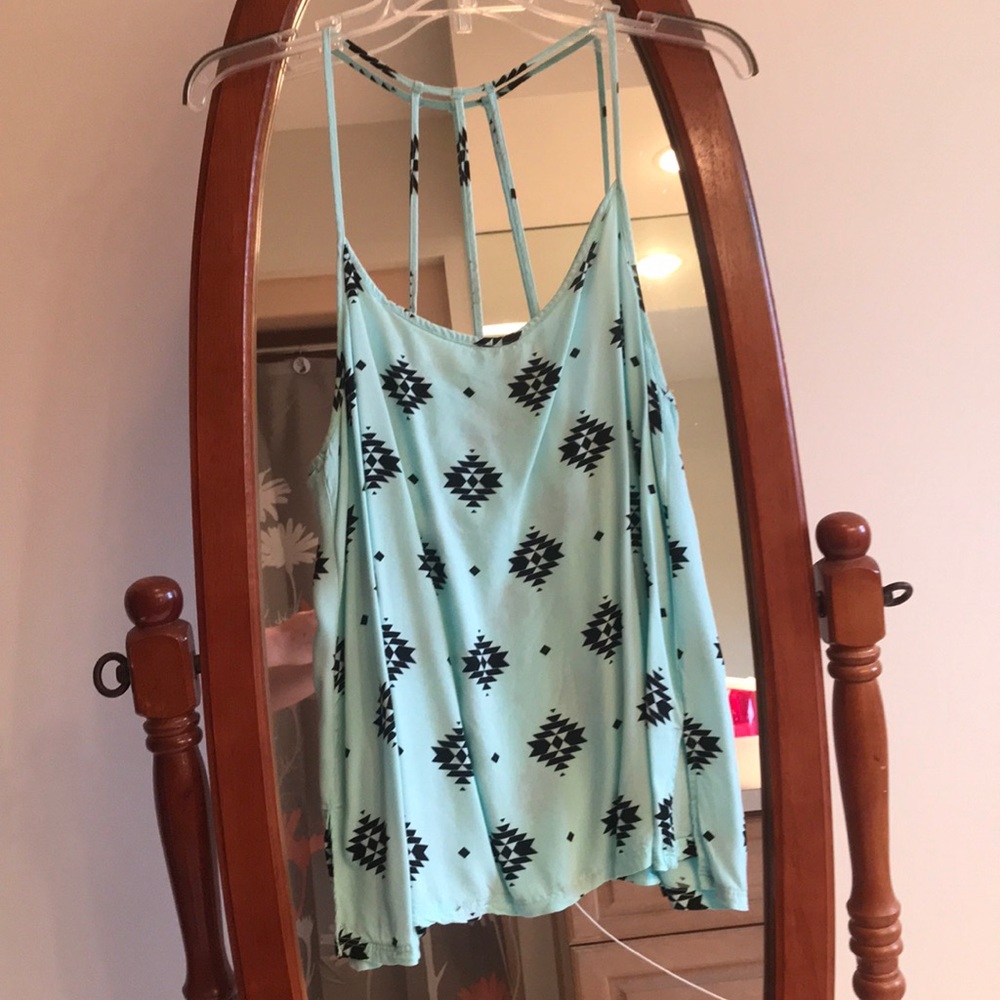 Turquoise/black Tank top